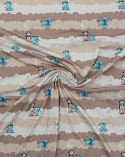 Lilo og Stitch med lysebrun - Jersey