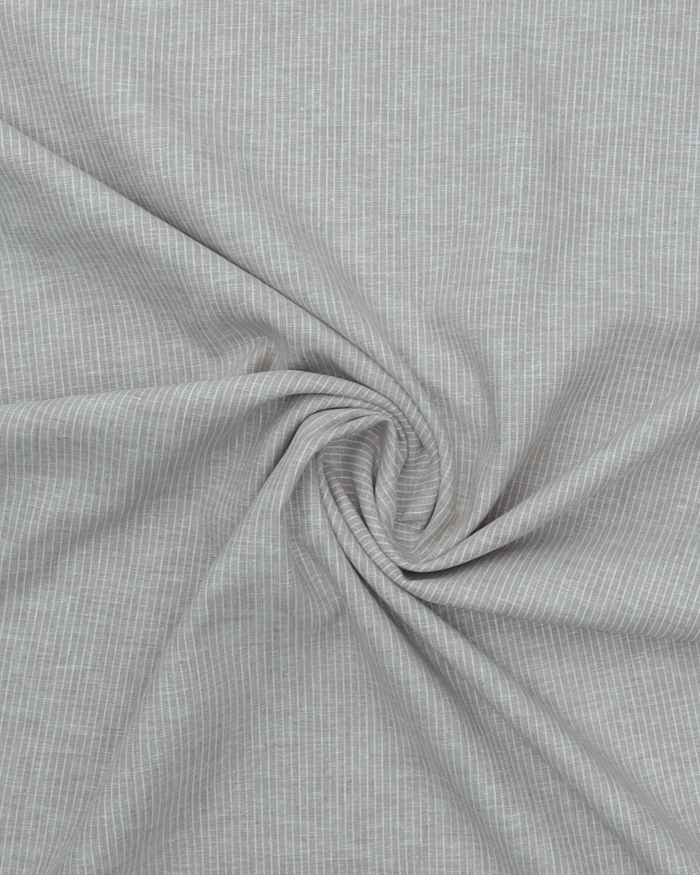 Meleret med hvid stribe - Hør/bomuld - Beige m. striber - 45% Bomuld, 55% Hør