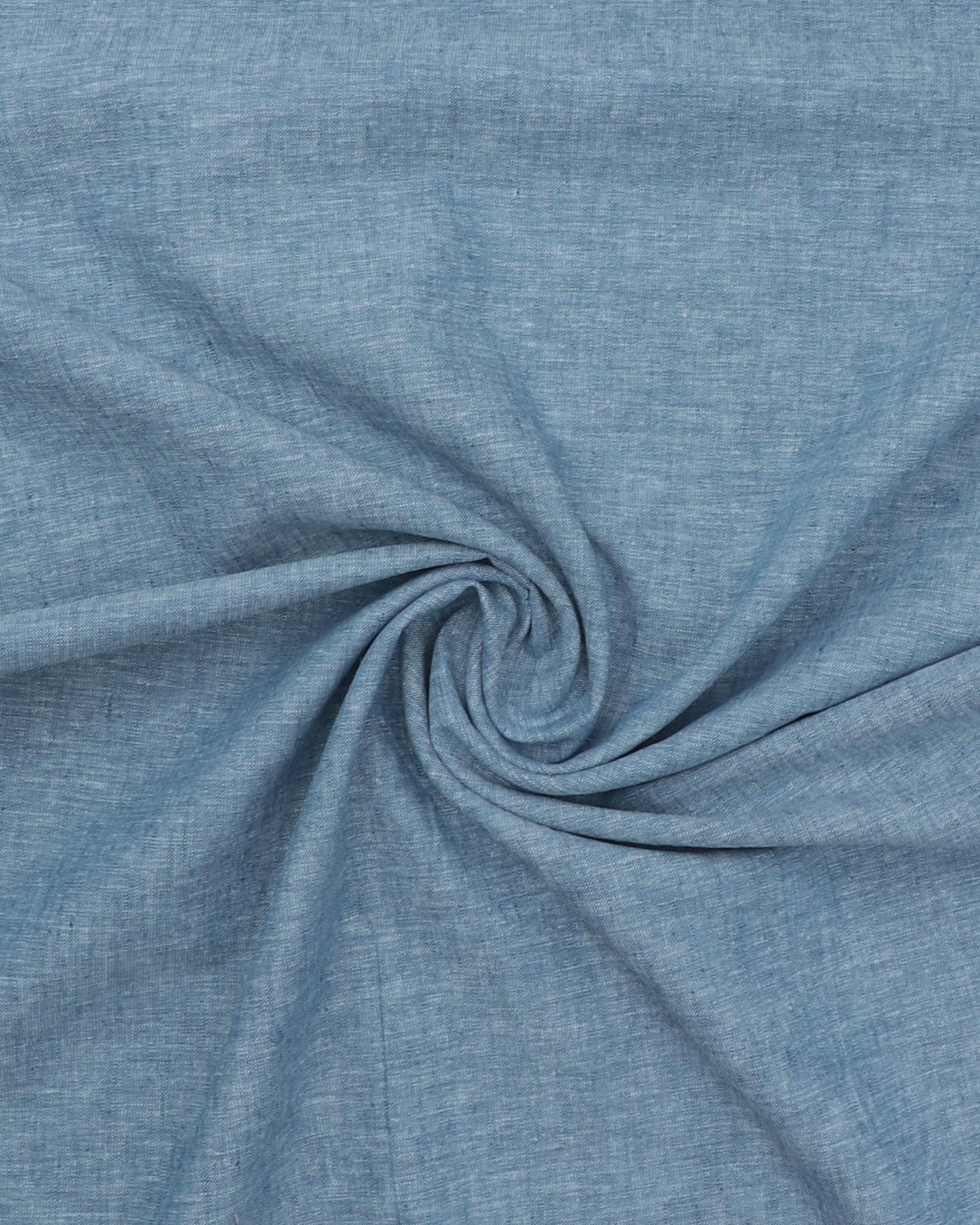 Meleret hør/bomuld - Blå - 45% Bomuld, 55% Hør