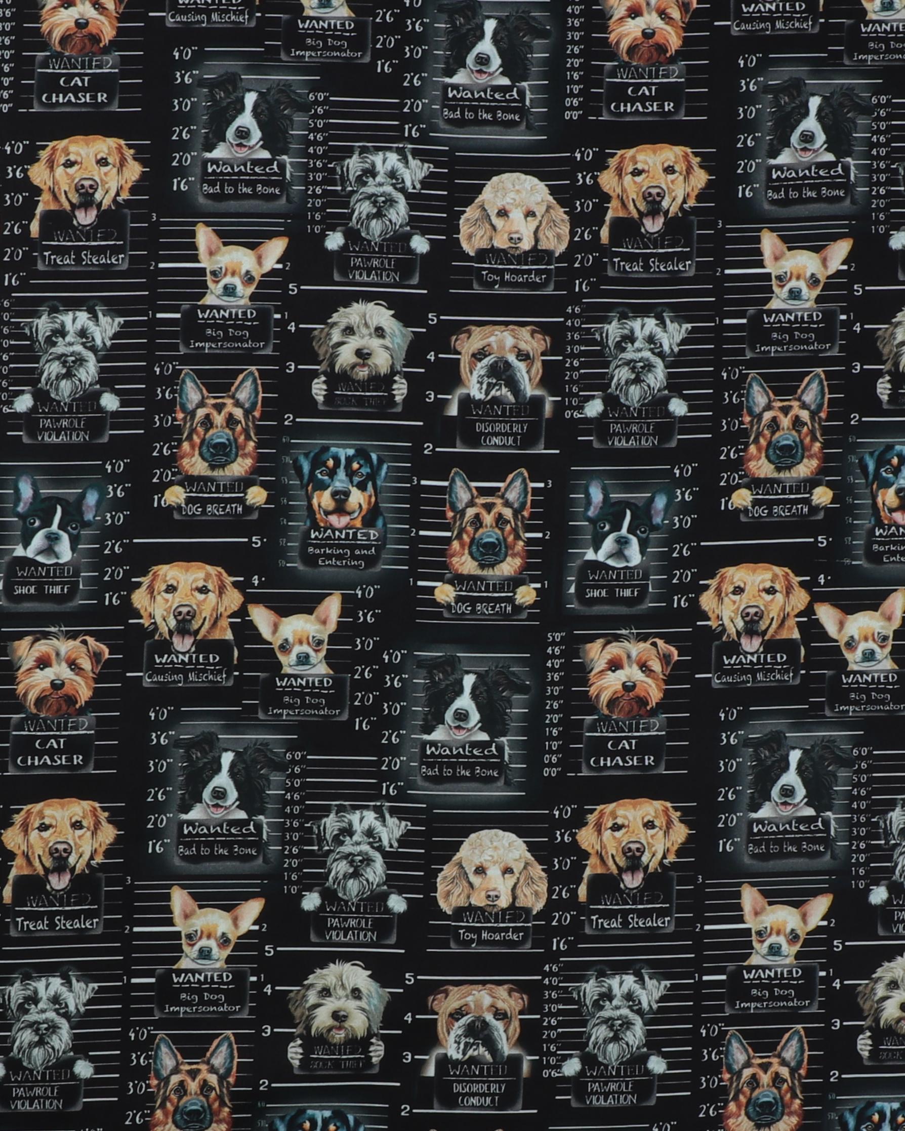 Wanted hunde - Patchwork - 100% Bomuld