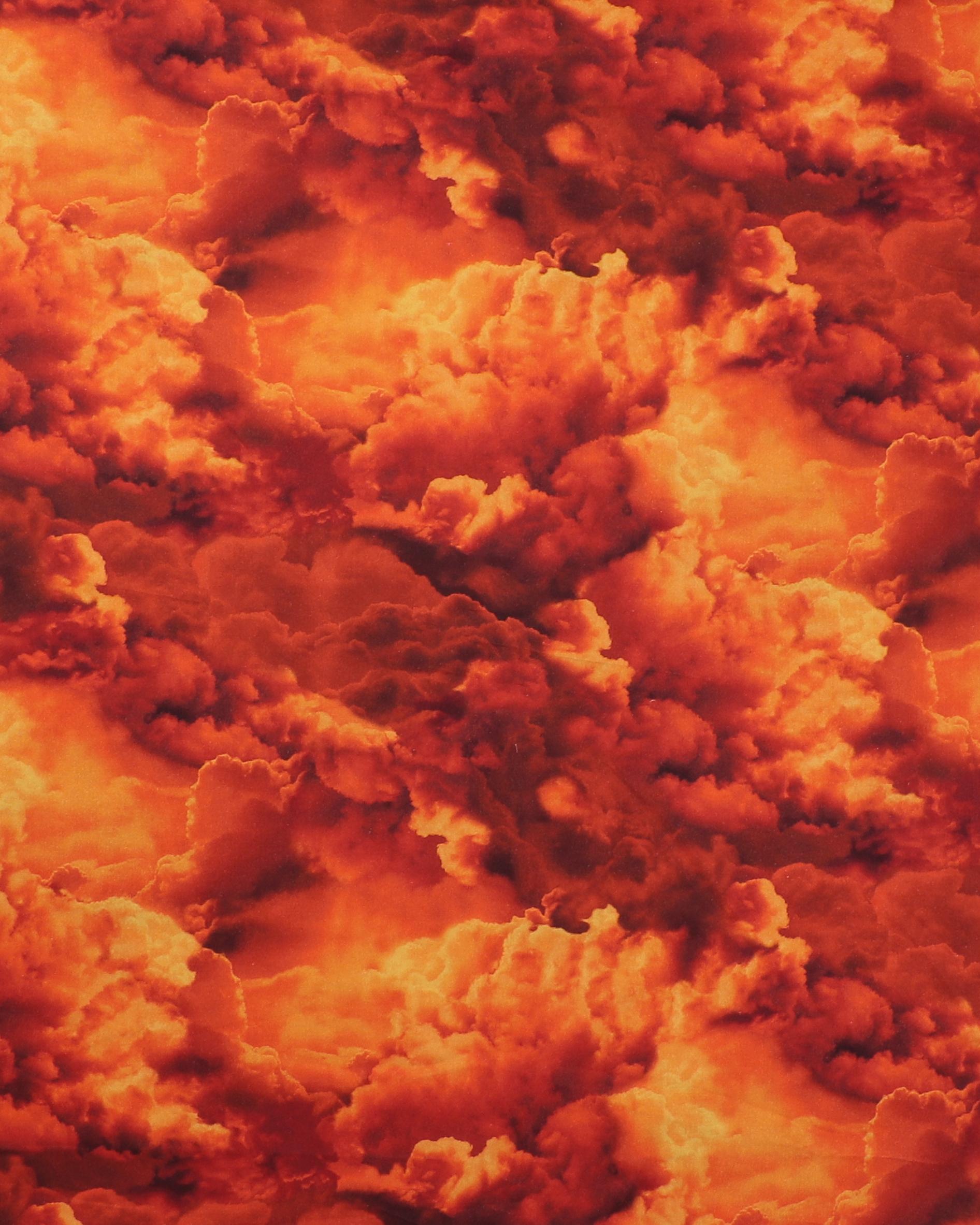 Skyer i røde, gule og orangerøde nuancer - Patchwork - 100% Bomuld