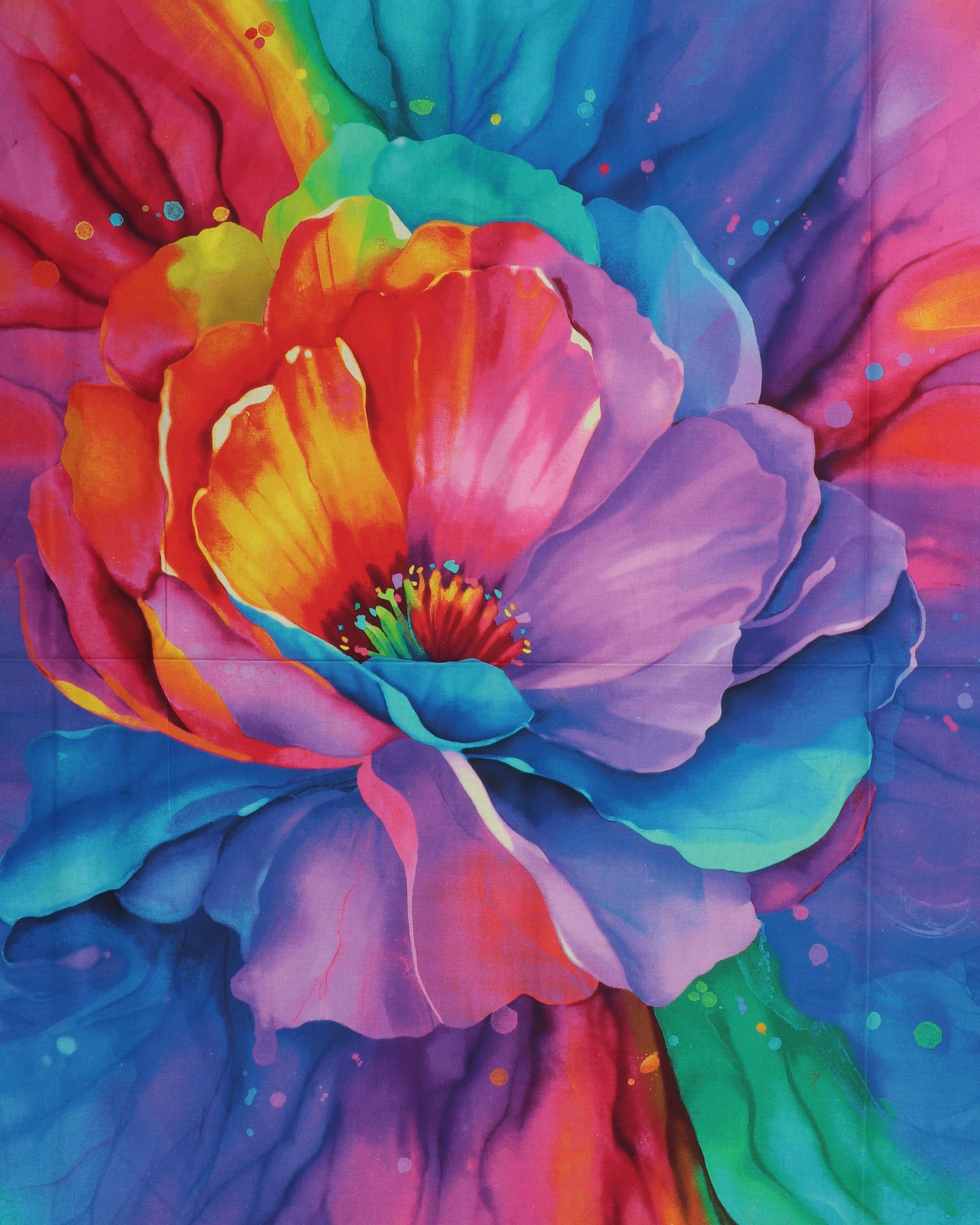 Blomst - Patchwork panel - 100% Bomuld