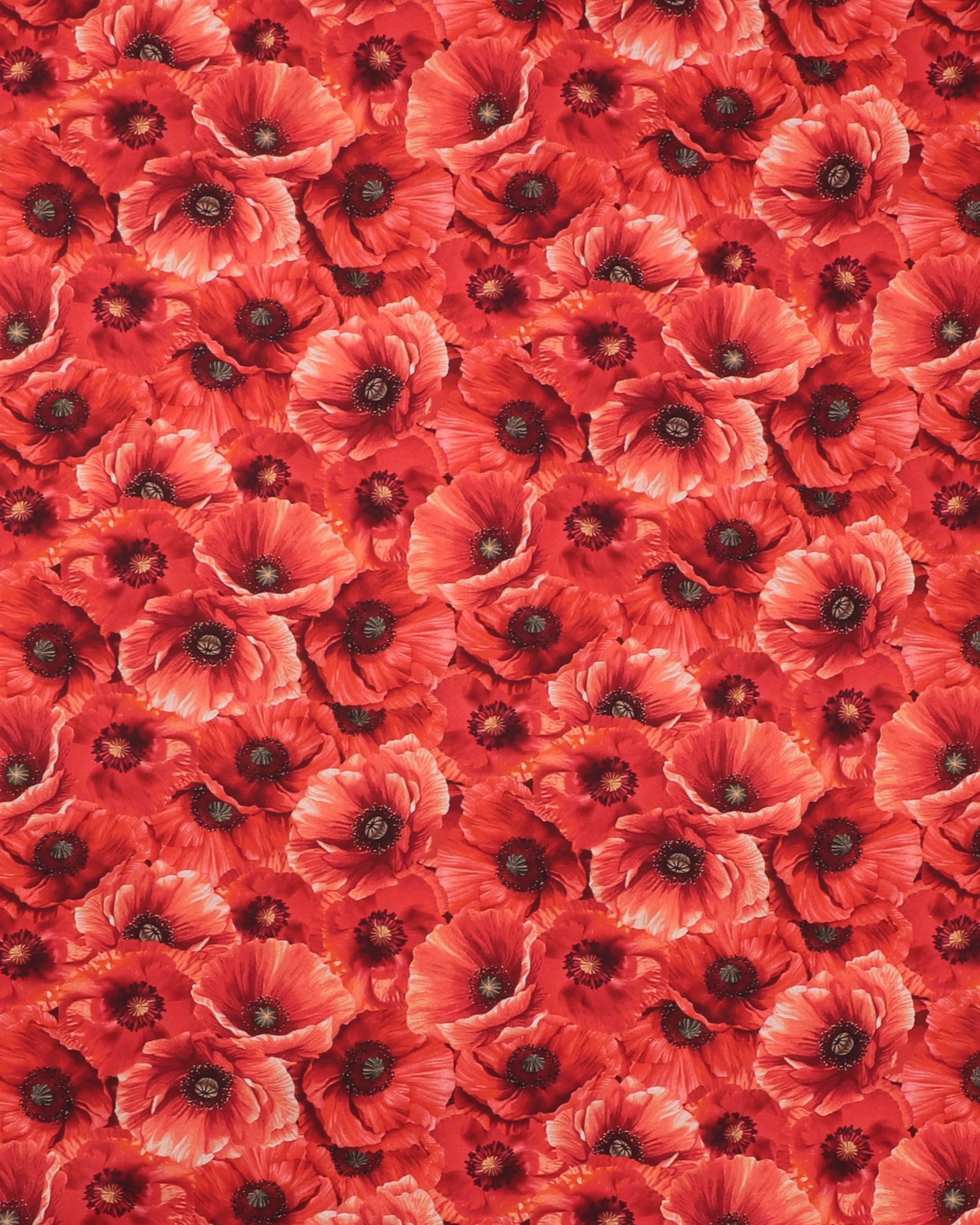 Valmuer - Patchwork - 100% Bomuld