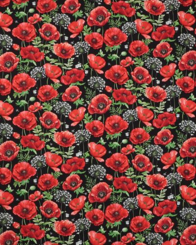 Valmuer på sort - Patchwork