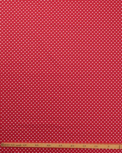 Alternative view of Rød med hvide hjerter - Bomuld