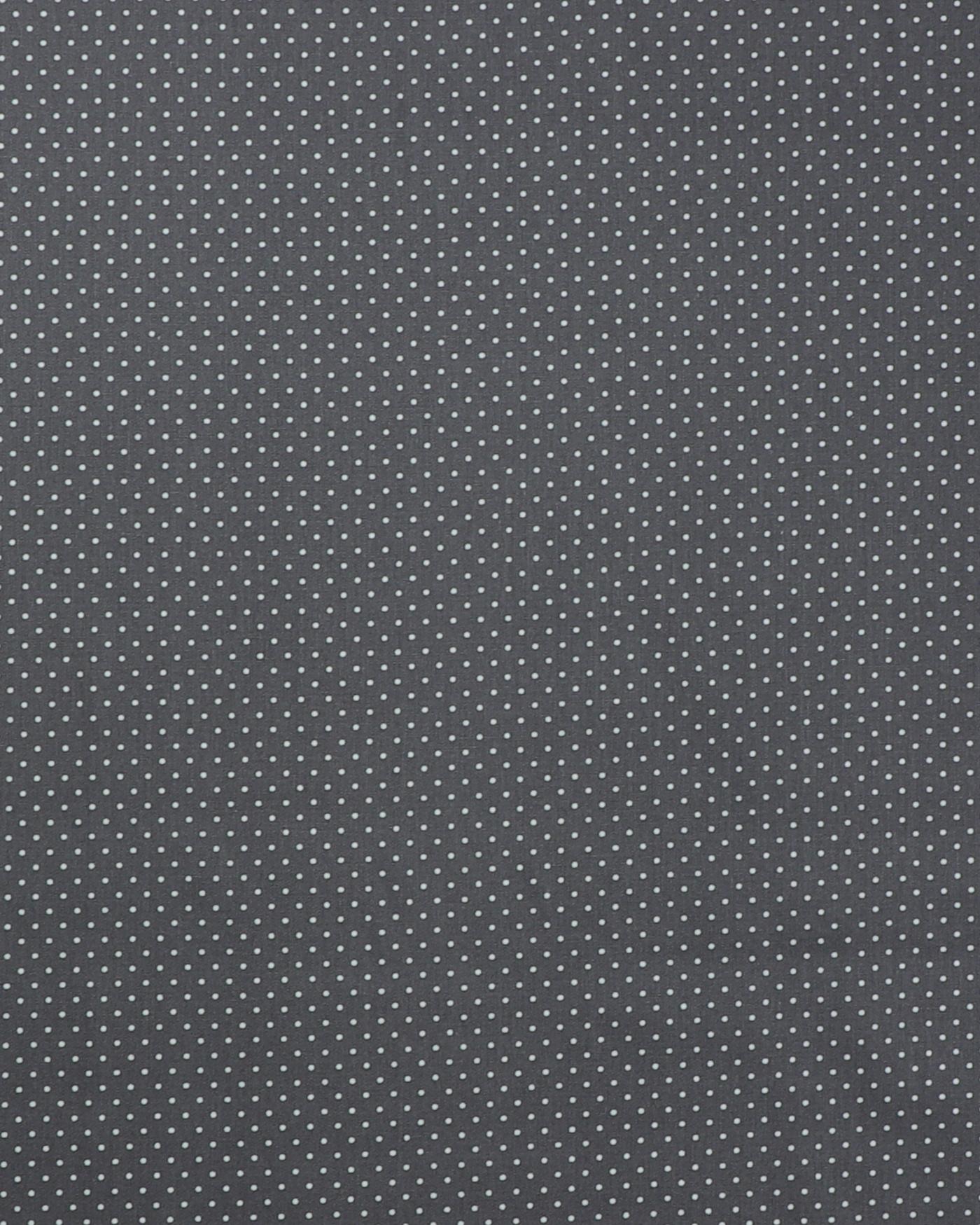 Grå med lille hvid prik - Bomuld - 100% Bomuld