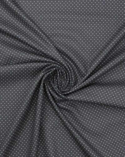 Grå med lille hvid prik - Bomuld