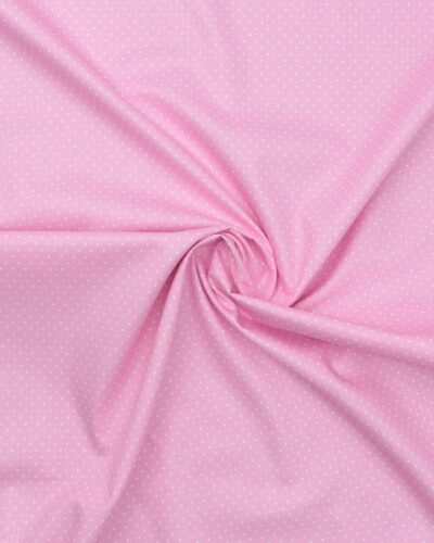 Lyserød med lille hvid prik - Bomuld