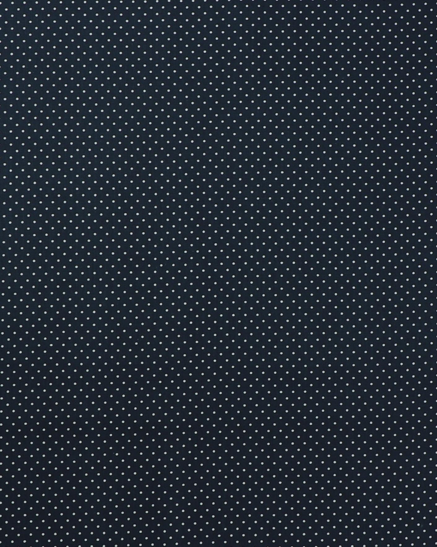 Mørkeblå med lille hvid prik - Bomuld - 100% Bomuld
