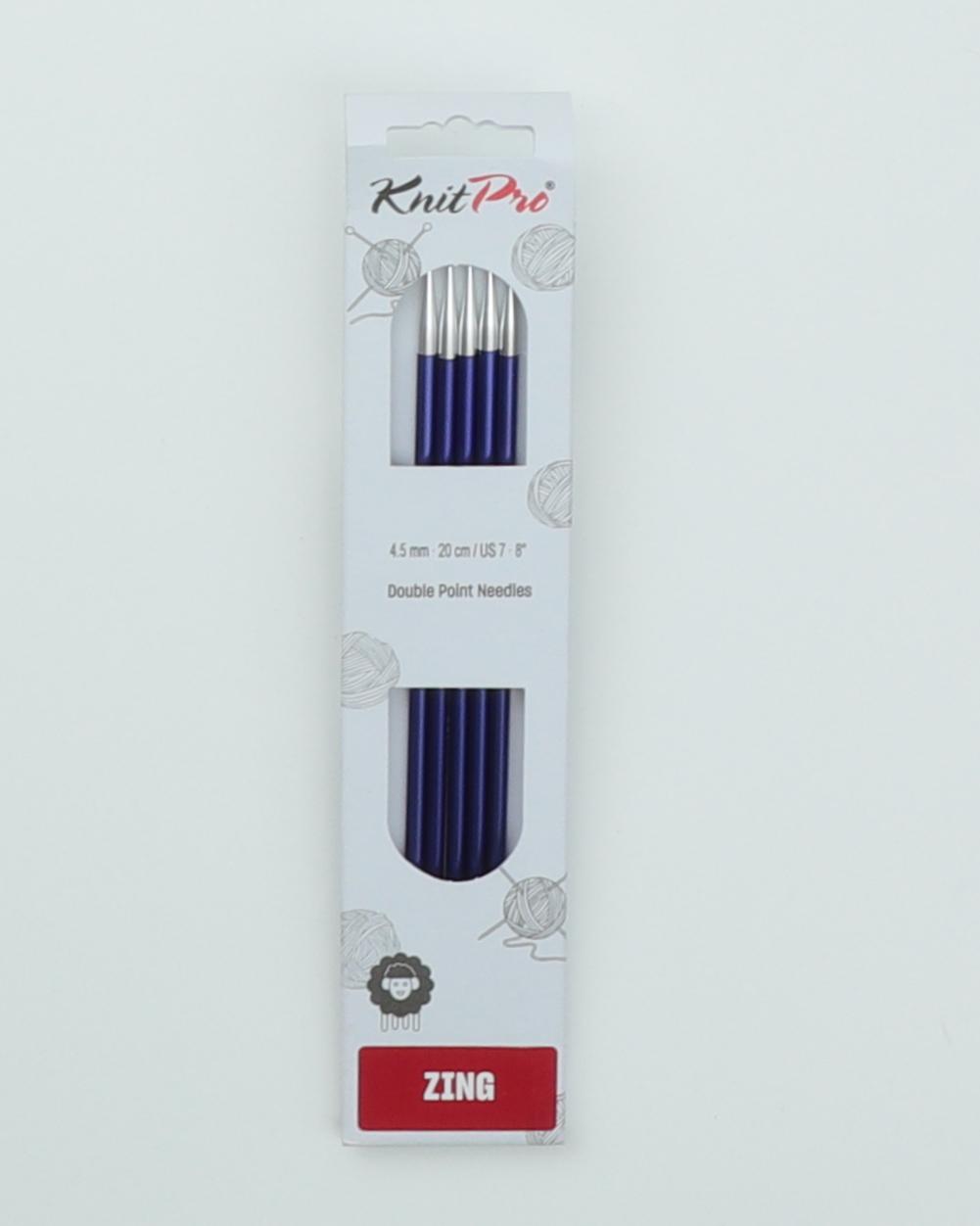 KnitPro Zing strømpepinde 20 cm - 4,5