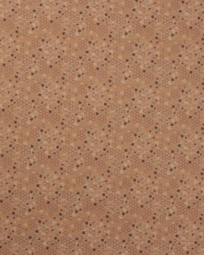 Brun m. bikubemønster, bier, blomster - Patchwork