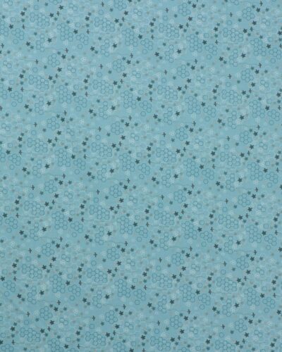 Lys blå m. bikubemønster, bier, blomster - Patchwork