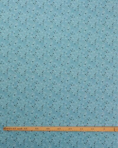 Alternative view of Lys blå m. bikubemønster, bier, blomster - Patchwork