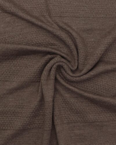 Meleret brun med mønster - Uld/polyester jersey