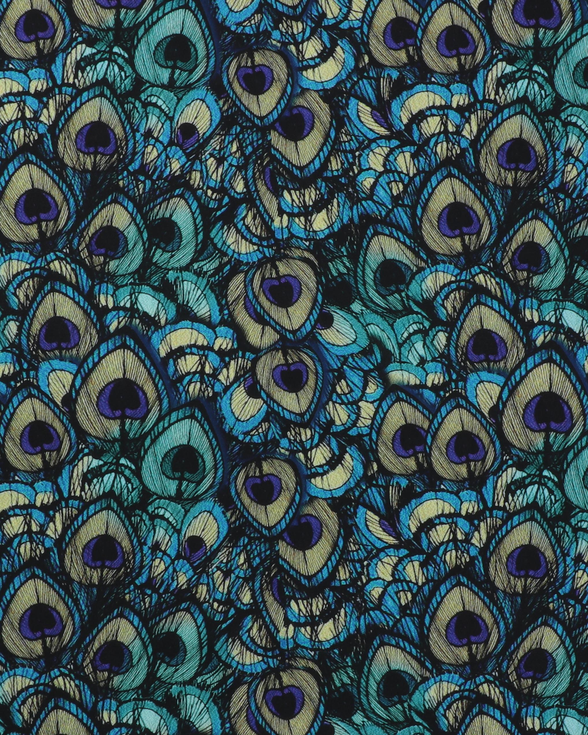 Påfuglefjer-mønster - Viskose - 100% Viskose