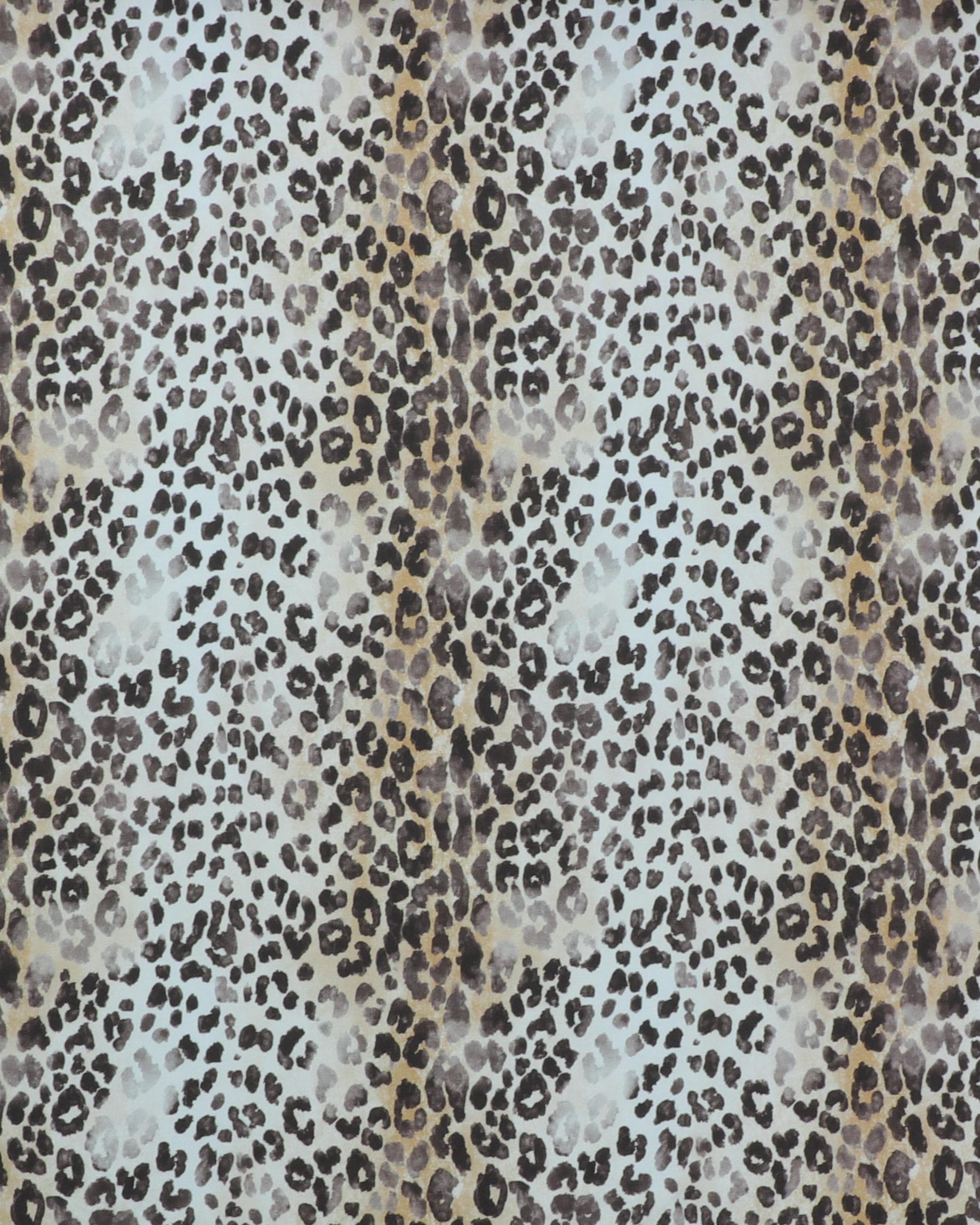 Dyreprint på hvid - French Terry - 95% Bomuld, 5% Elastan