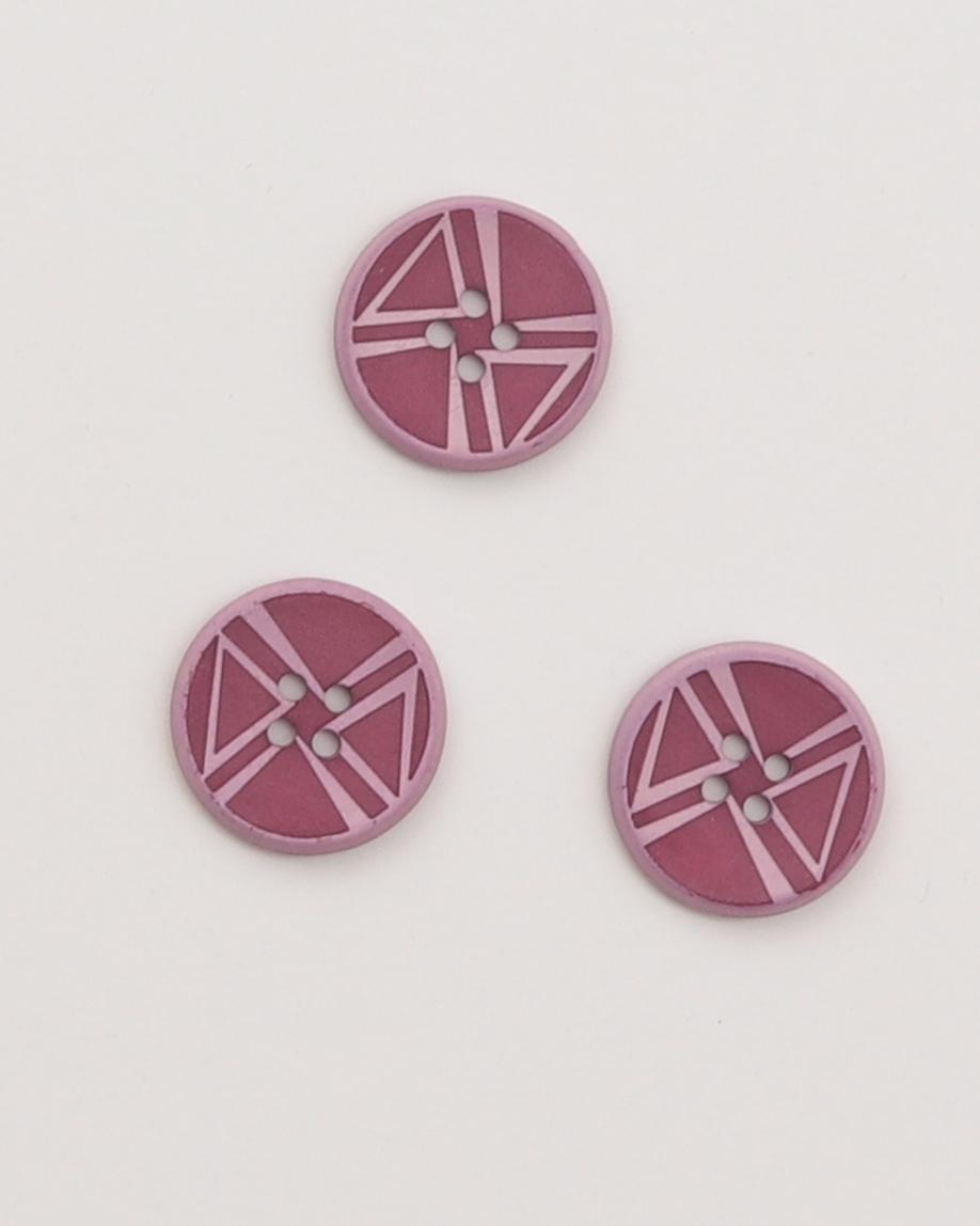 4-huls, gammelrosa/rosa sløjfemønster - ca. 25 mm