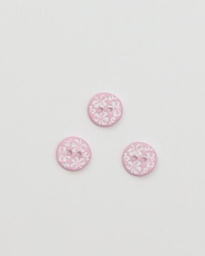 2-huls, rosa m. hvidt mønster - ca. 13 mm