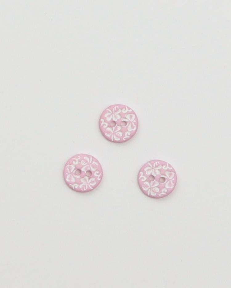 2-huls, rosa m. hvidt mønster - ca. 13 mm