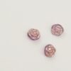 Øjeknap, transparent lilla rose med guld - ca. 15 mm