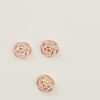 Øjeknap, transparent sart rosa med guld - ca. 15 mm