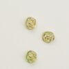Øjeknap, transparent limegrøn med guld - ca. 15 mm