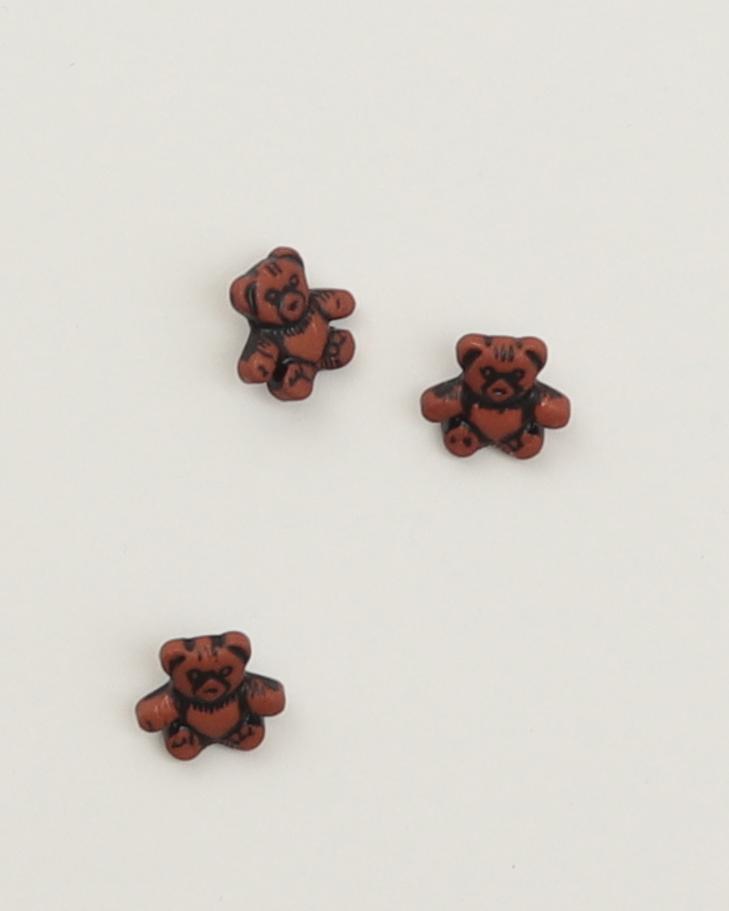 Øjeknap, rødbrun bamse - ca. 15 mm