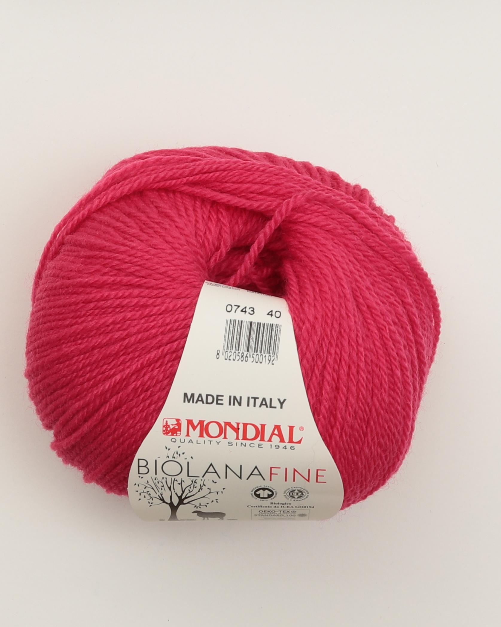 Bio Lana Fine fra Mondial i mange farver - 743 Pink - 100% Uld