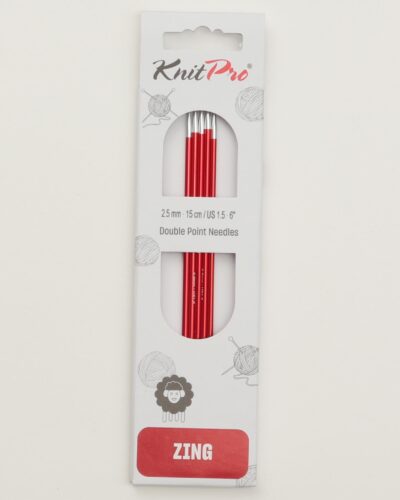 KnitPro Zing strømpepinde 15 cm - 2,5