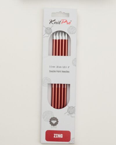 KnitPro Zing strømpepinde 20 cm - 5,5