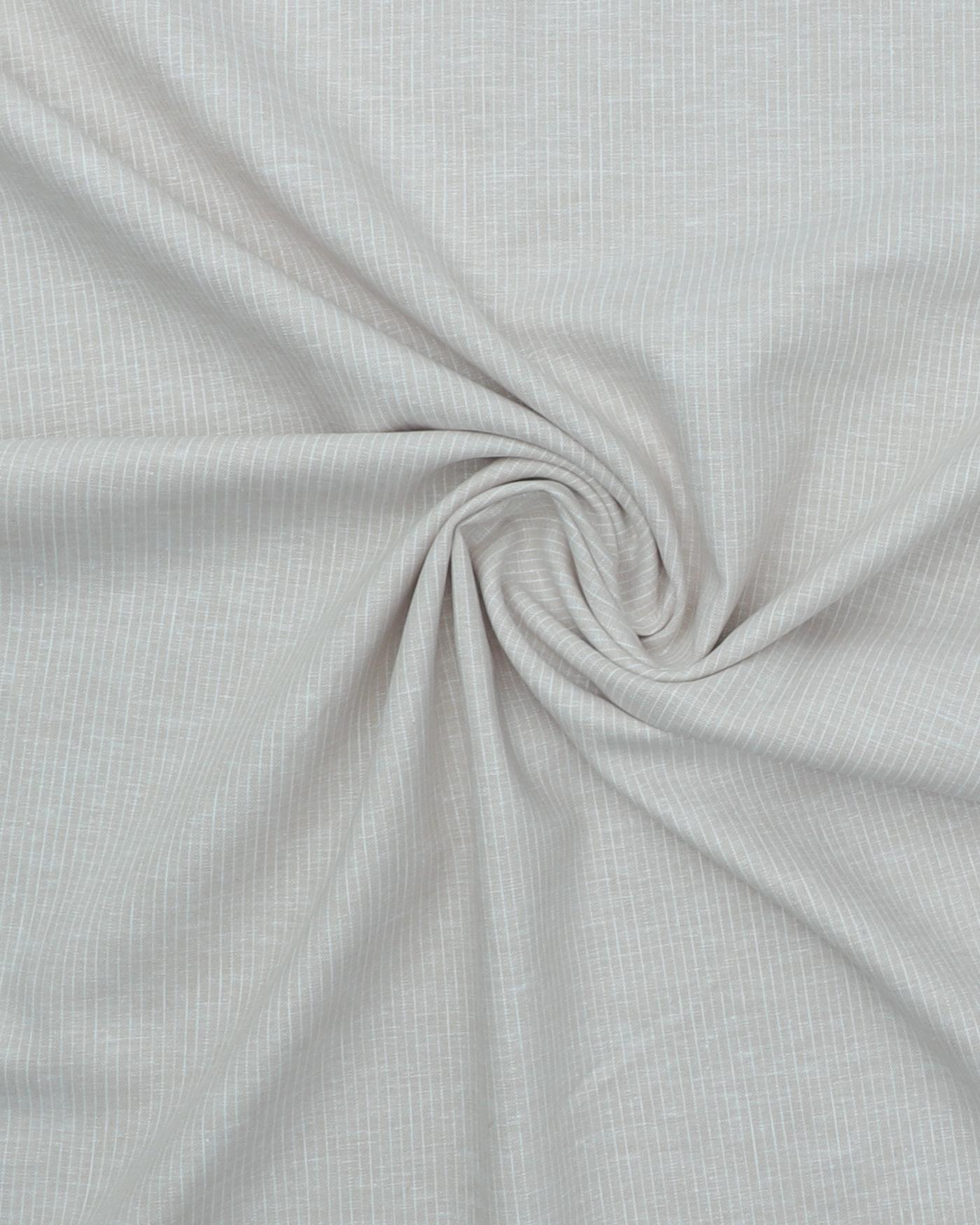 Meleret med hvid stribe - Hør/bomuld - Lys beige m. striber - 45% Bomuld, 55% Hør