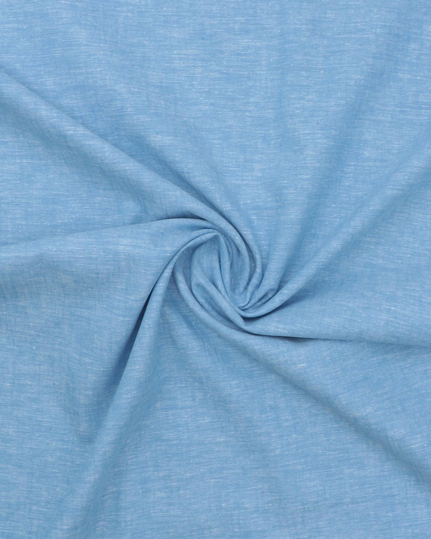 Meleret hør/bomuld - Lys blå - 45% Bomuld, 55% Hør