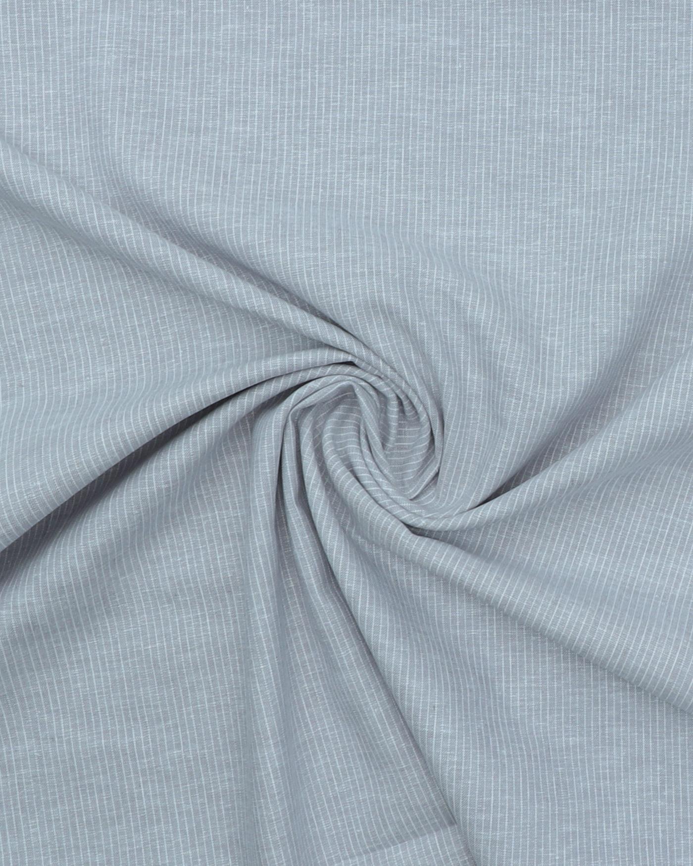 Meleret med hvid stribe - Hør/bomuld - Lys gråbrun m. striber - 45% Bomuld, 55% Hør