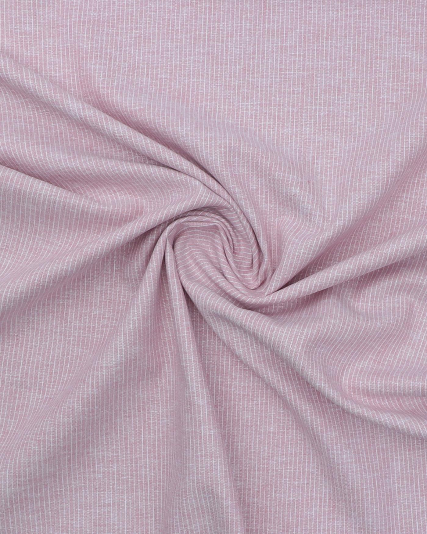 Meleret med hvid stribe - Hør/bomuld - Lys rød m. striber - 45% Bomuld, 55% Hør