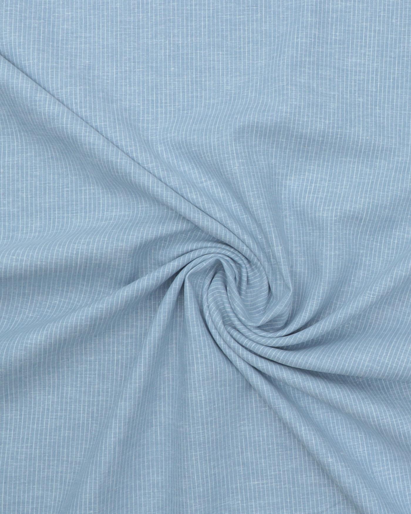 Meleret med hvid stribe - Hør/bomuld - Lyseblå m. striber - 45% Bomuld, 55% Hør