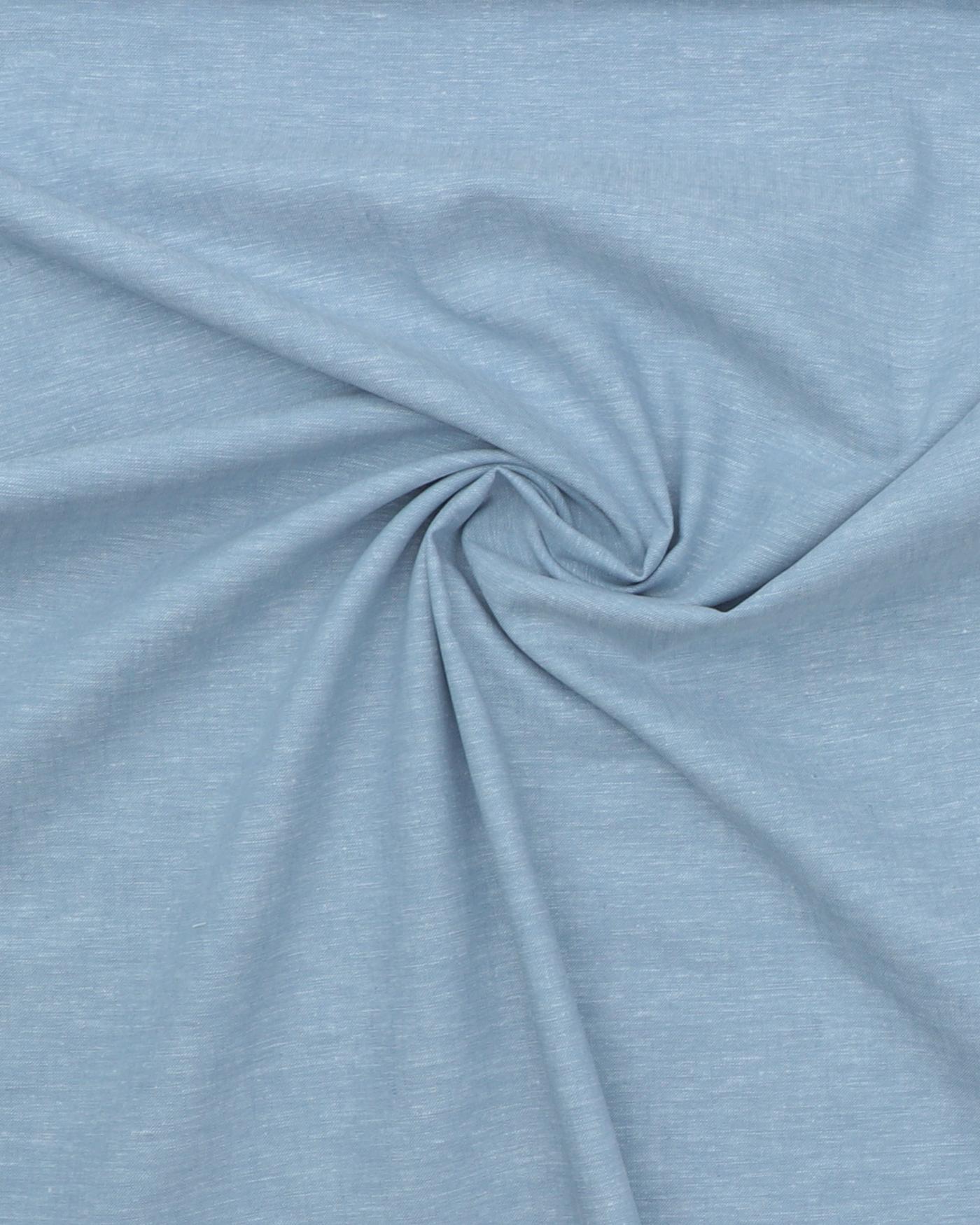 Meleret hør/bomuld - Lyseblå - 45% Bomuld, 55% Hør