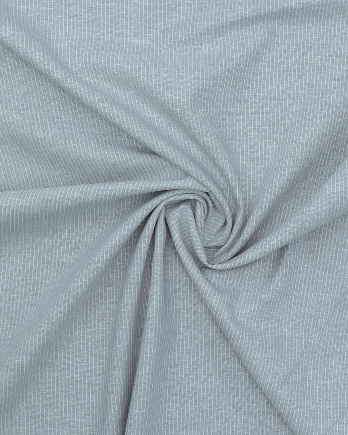 Meleret med hvid stribe - Hør/bomuld - Lysegrå m. striber - 45% Bomuld, 55% Hør