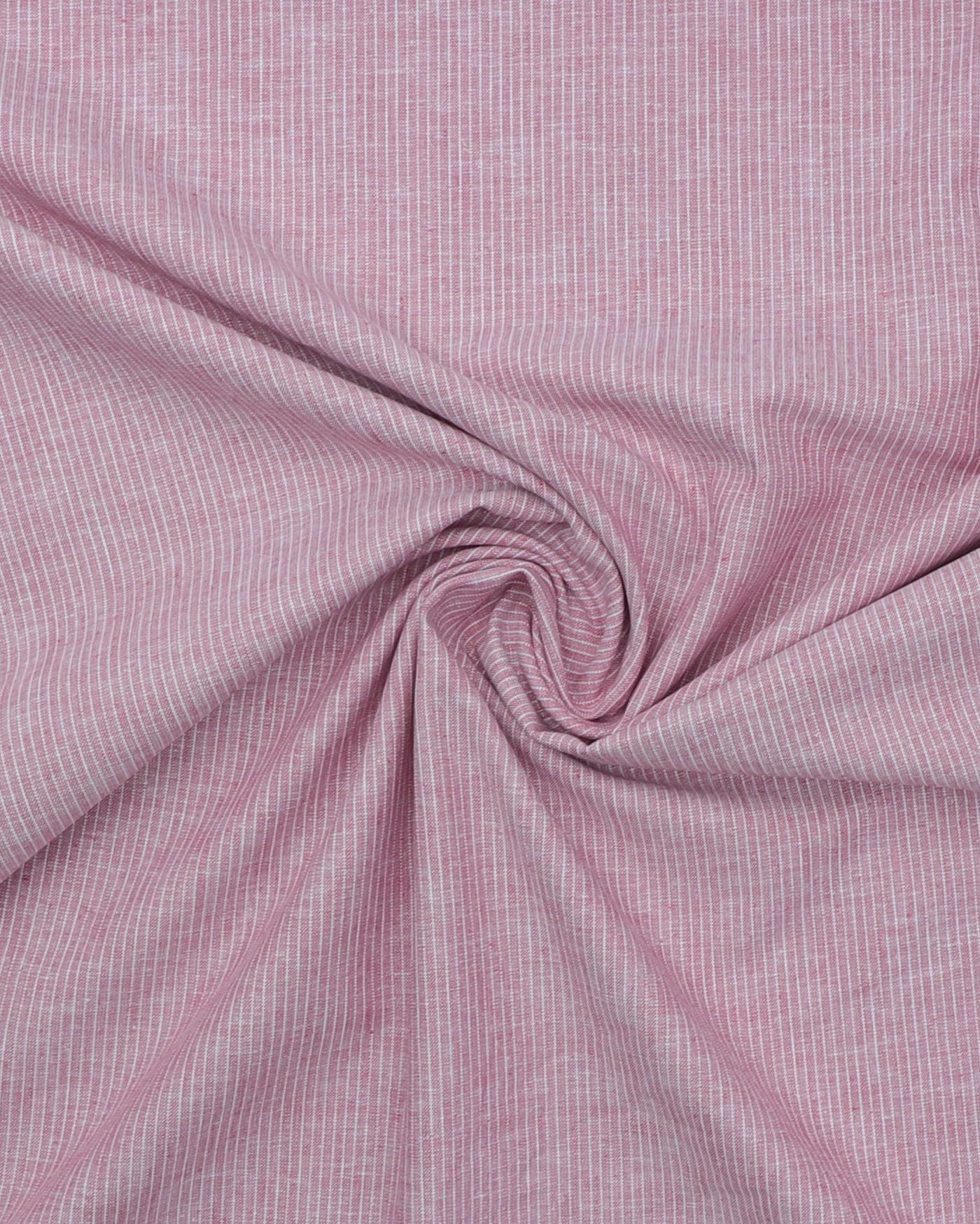 Meleret med hvid stribe - Hør/bomuld - Rød m. striber - 45% Bomuld, 55% Hør