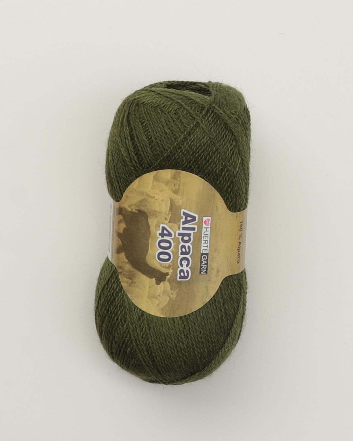 Alpaca 400 fra Hjertegarn i flere farver - 1285 Armygrøn - 100% Alpaka