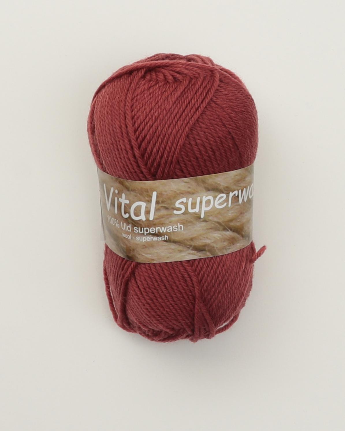 Vital fra Hjertegarn i mange farver - Superwash - 1426 Rødbrun - 100% Uld