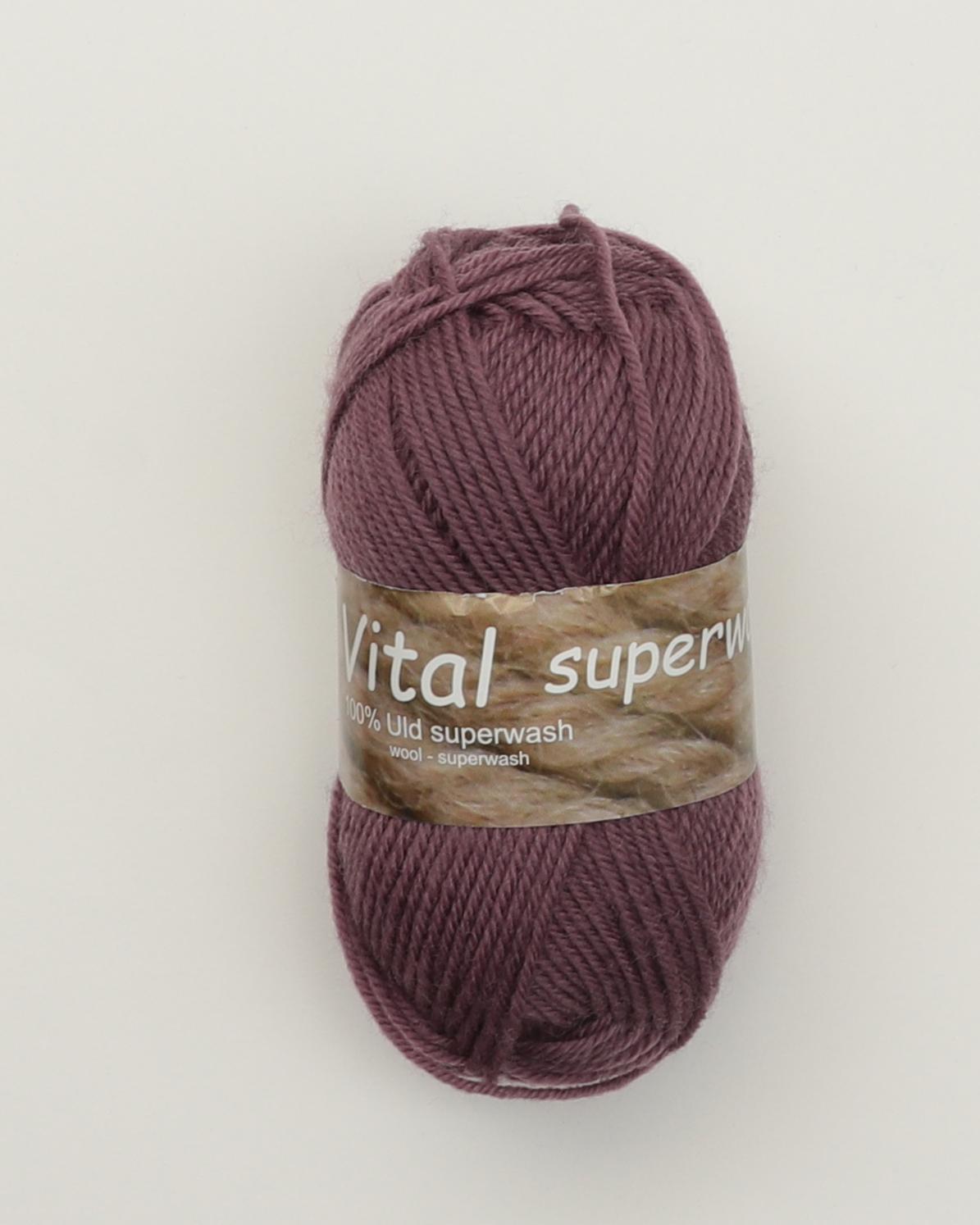 Vital fra Hjertegarn i mange farver - Superwash - 1850 Lyng - 100% Uld