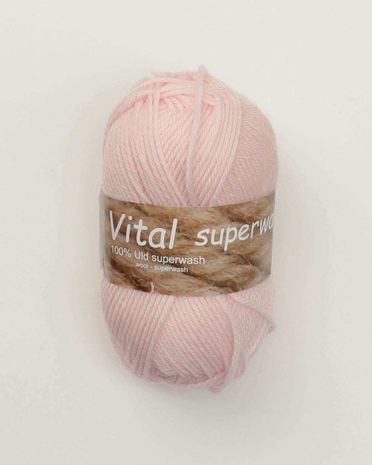 Vital fra Hjertegarn i mange farver - Superwash - 3803 Lyserød - 100% Uld