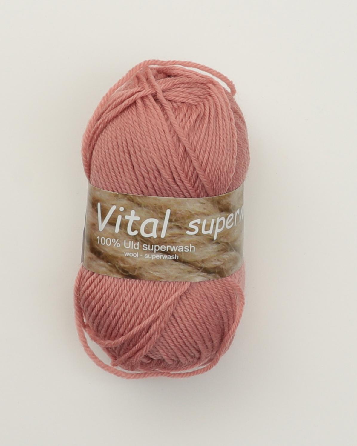 Vital fra Hjertegarn i mange farver - Superwash - 4618 Gammelrosa - 100% Uld
