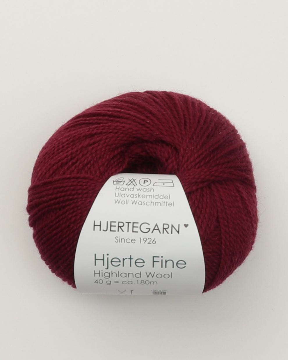 Hjerte Fine, Highland Fine Wool fra Hjertegarn i mange farver - 5663 Bordeaux - 100% Fine Highland Wool