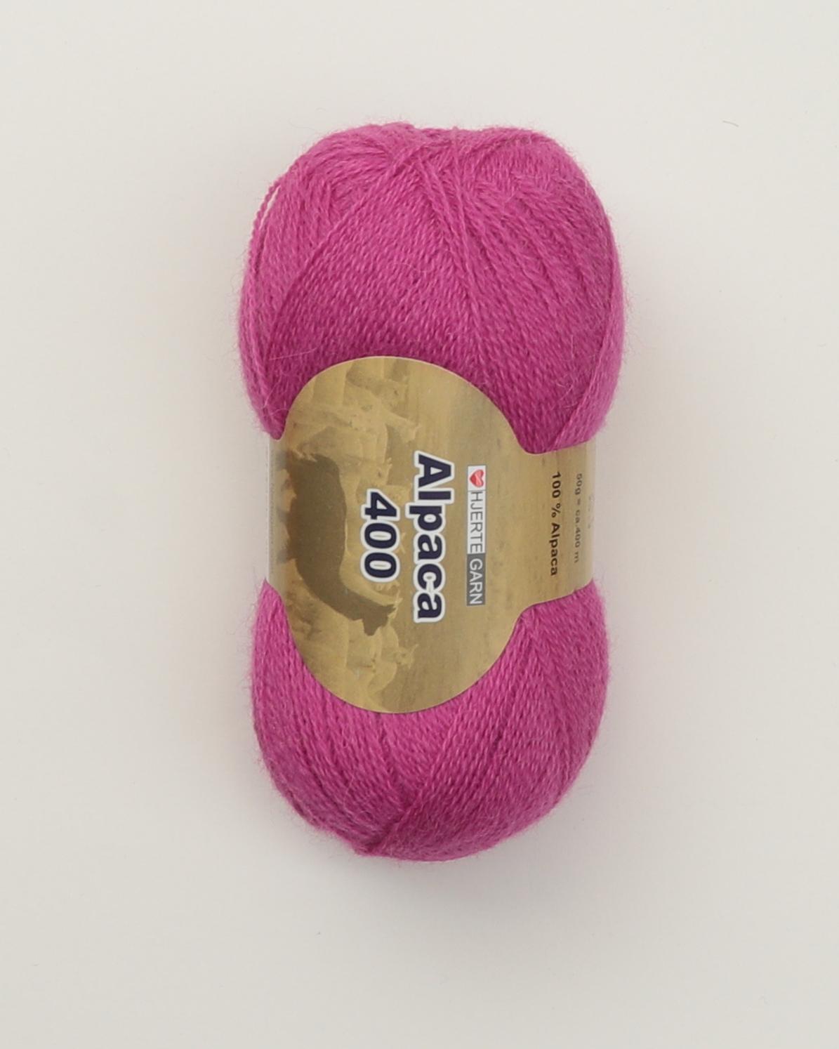Alpaca 400 fra Hjertegarn i flere farver - 9130 Cerise - 100% Alpaka
