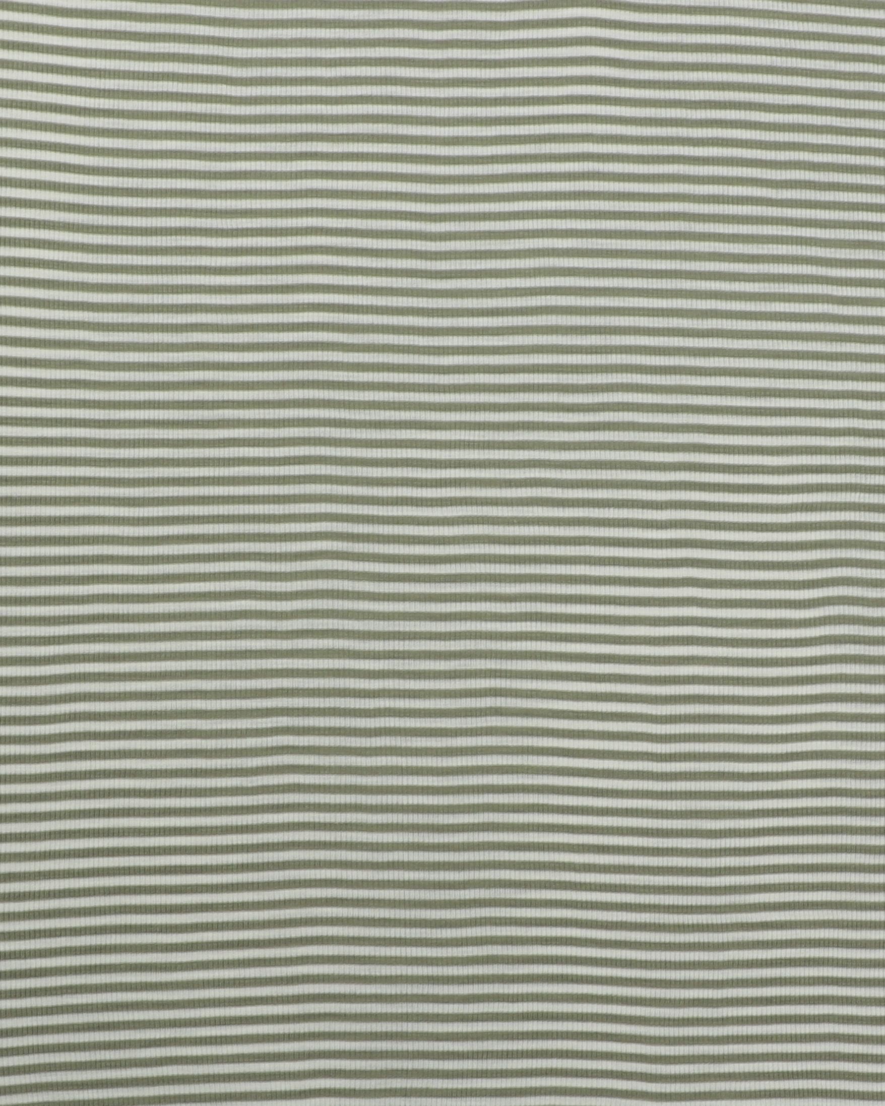 Ribjersey med grønne og offwhite striber - Uld jersey - Uld