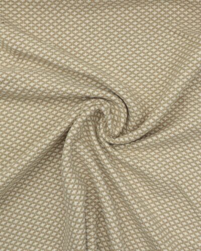 Khakifarvet med offwhite mønster - Uld/polyester