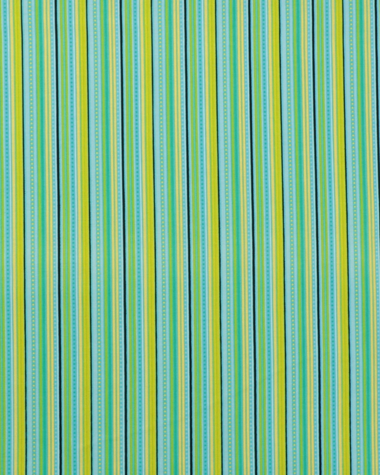 Striber i lyse grønne og blå farver - Patchwork - 100% Bomuld