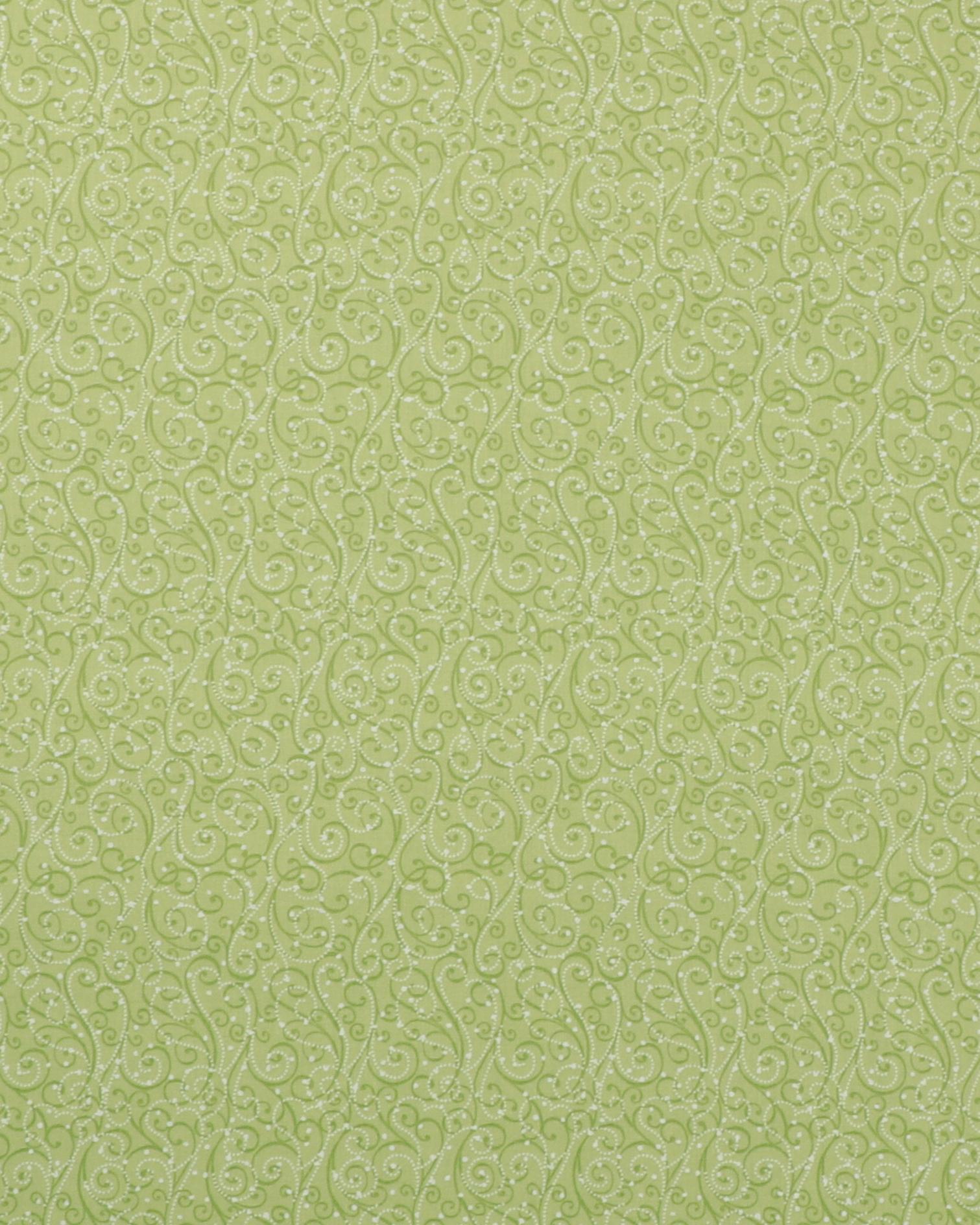 Lys grøn med kringlet mønster - Patchwork - 100% Bomuld