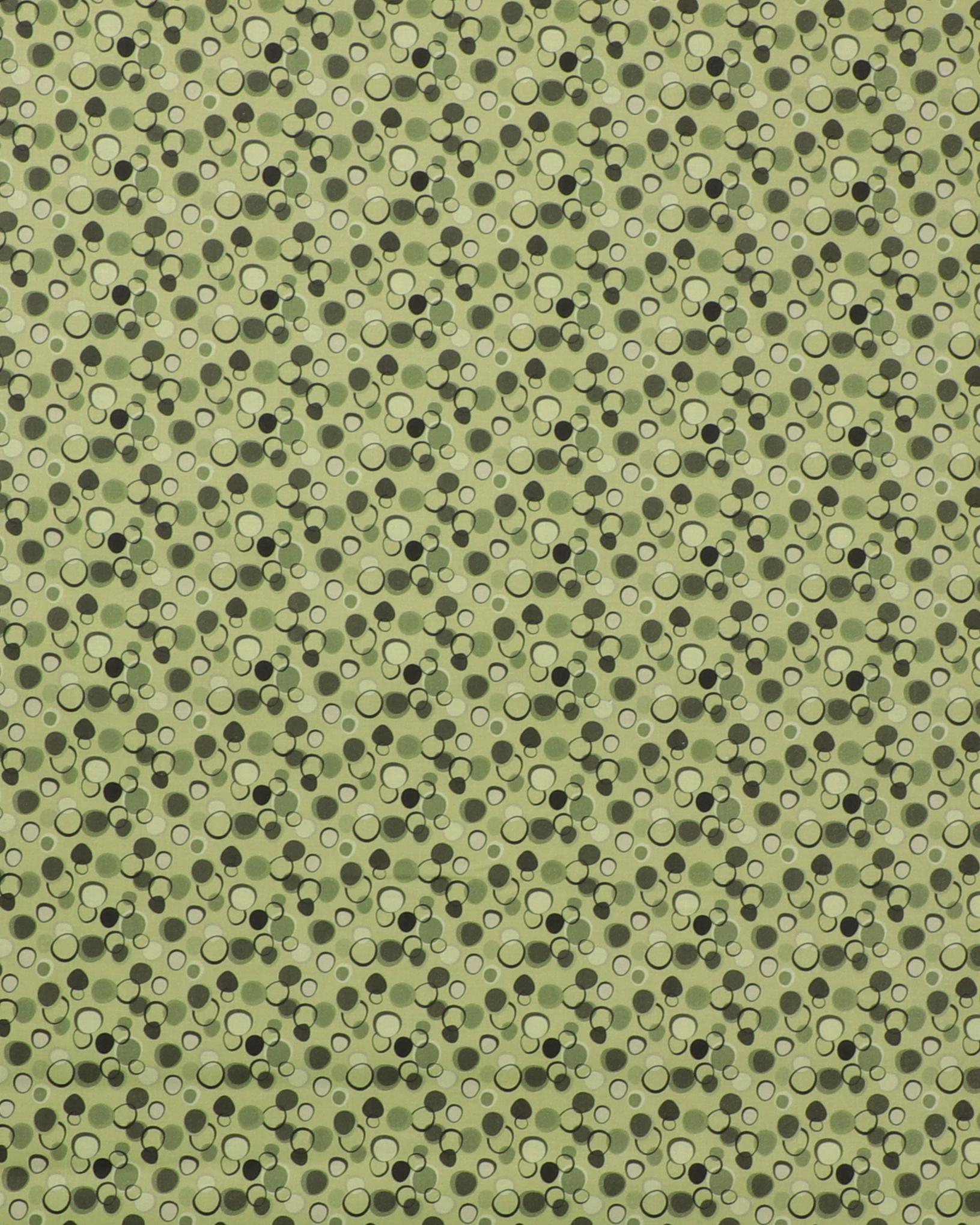 Lysegrøn med cirker i grønne farver - Patchwork - 100% Bomuld